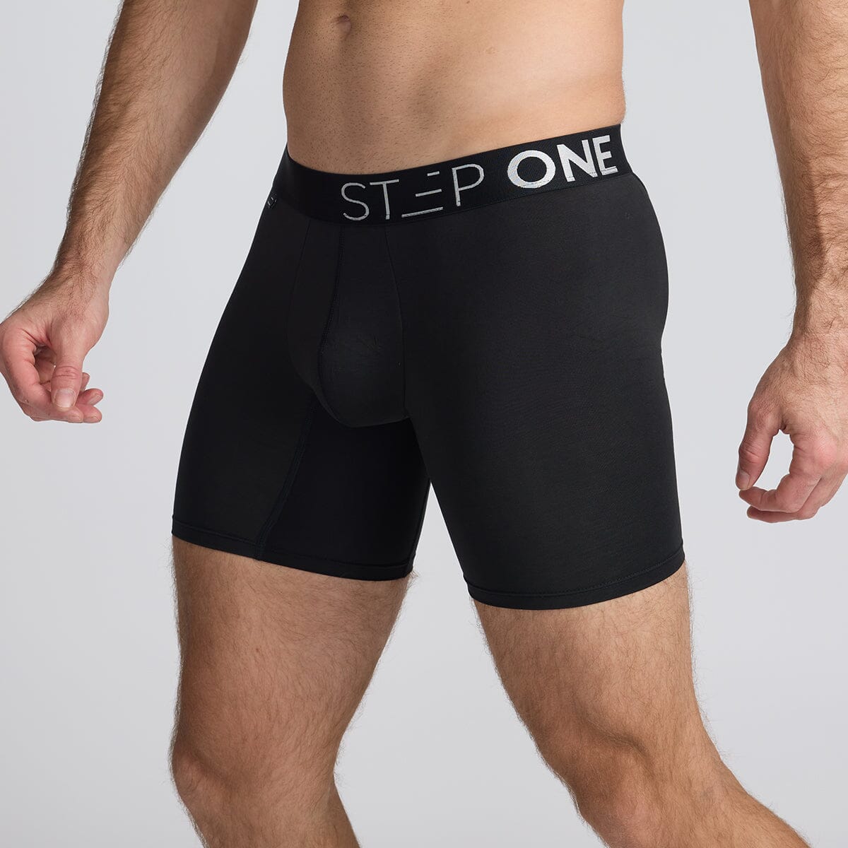 Men's Bamboo Underwear Boxers in all black - Model:Skyler
