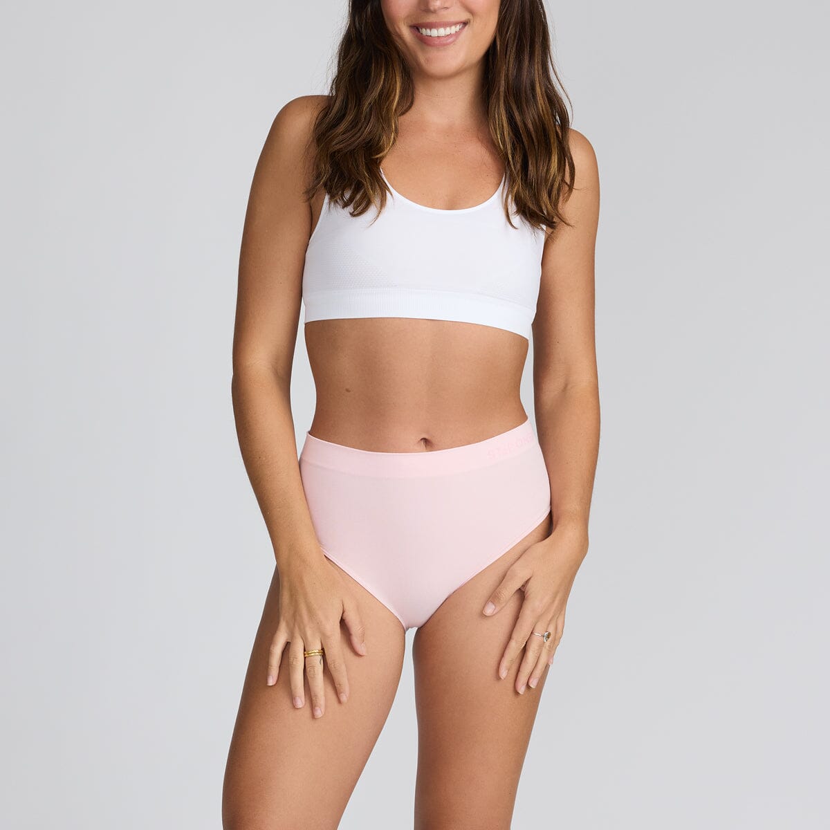 Women's SmoothFit Full Brief - Rosé All Day - Bamboo Underwear - Model:Elke