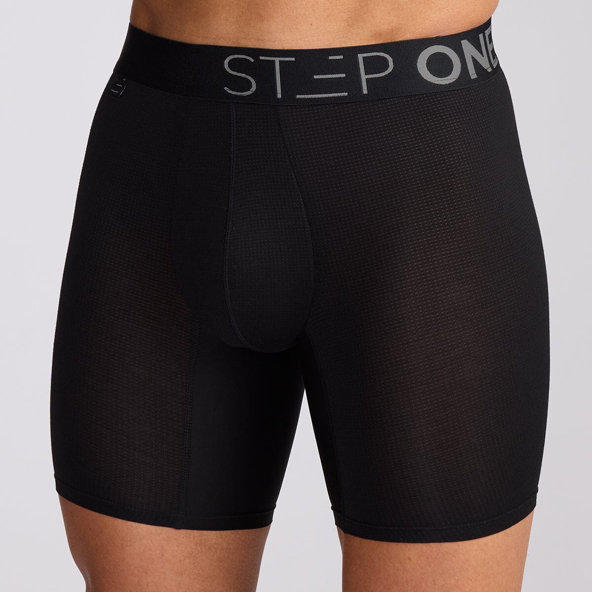 Cloud Mesh Boxer Brief - Black - Bamboo Underwear - Model:Ivan M