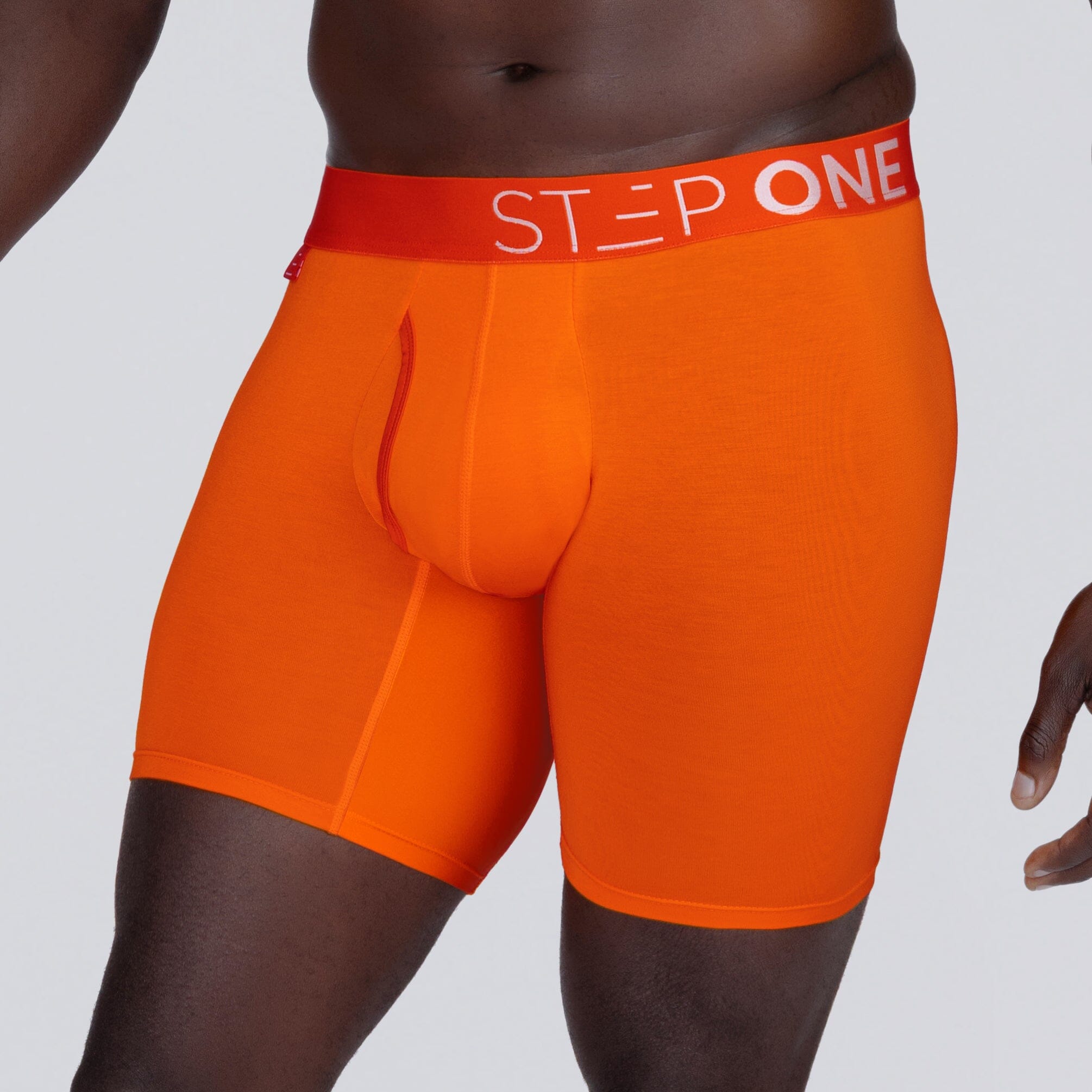 Boxer Brief Fly - Vibrant Orange - Bamboo Underwear - Model:Baba