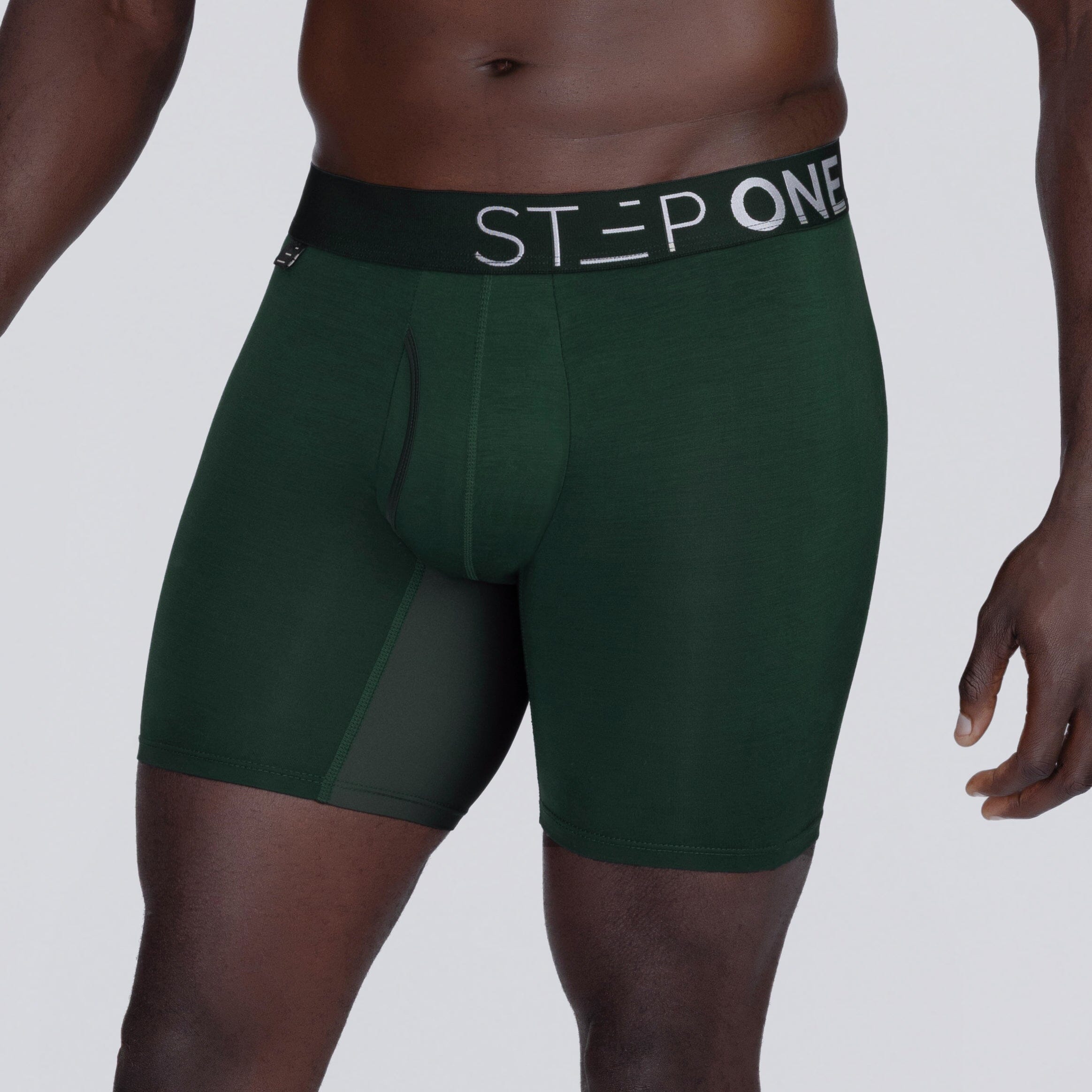 Boxer Brief Fly - Dark Green - Bamboo Underwear - Model:Baba