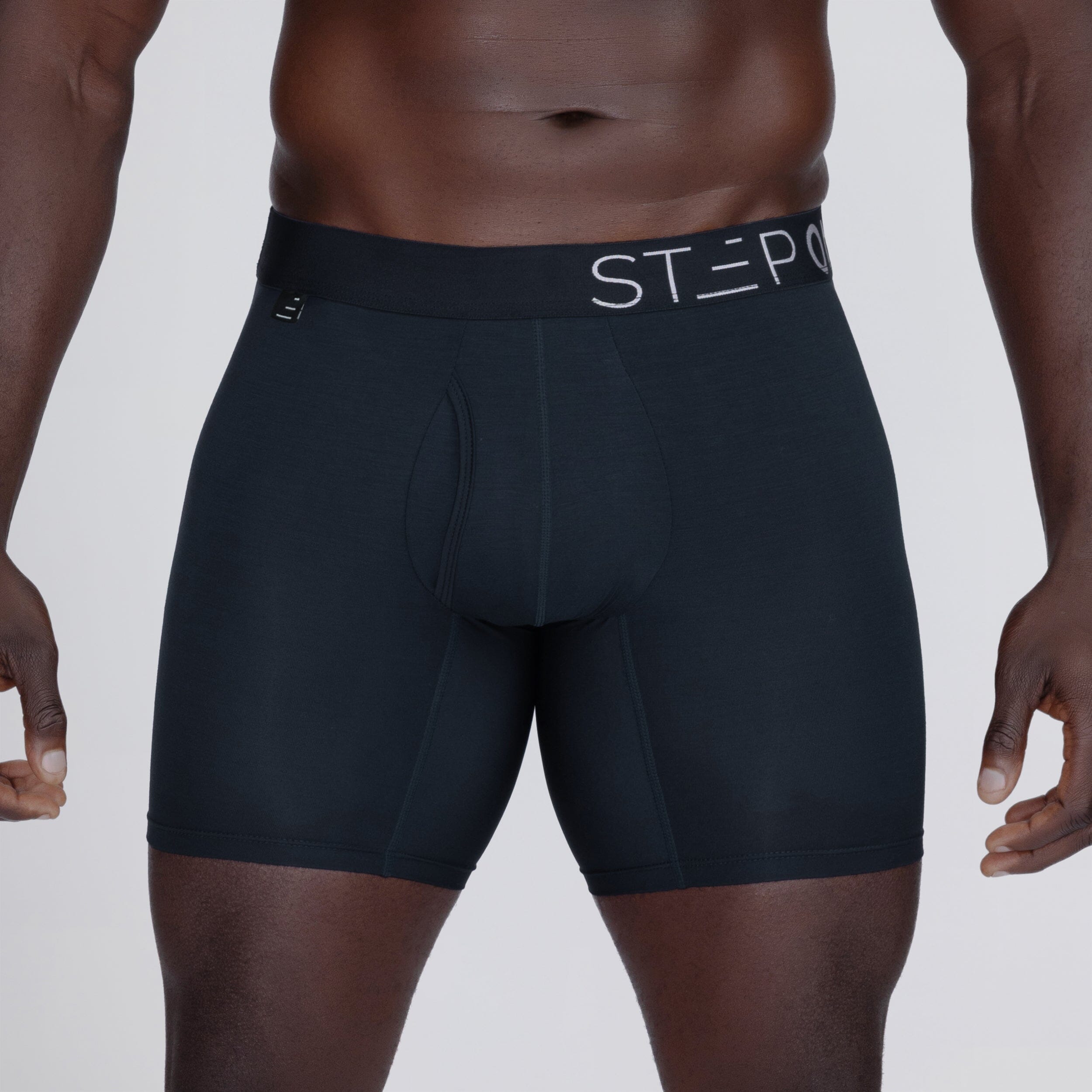 Boxer Brief Fly - Almost Black - Bamboo Underwear - Model:Baba