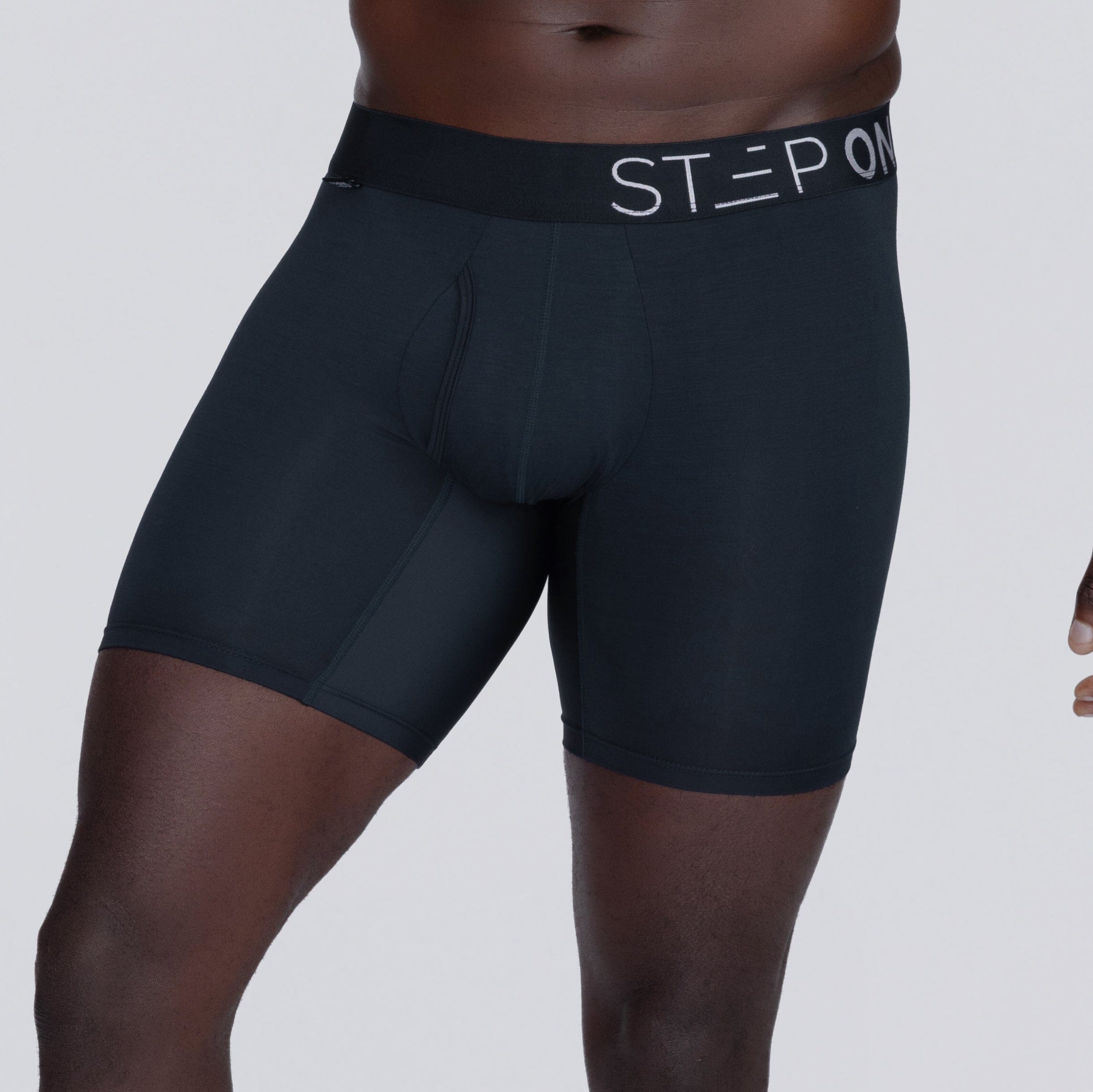 Boxer Brief Fly - Almost Black - Bamboo Underwear - Model:Baba