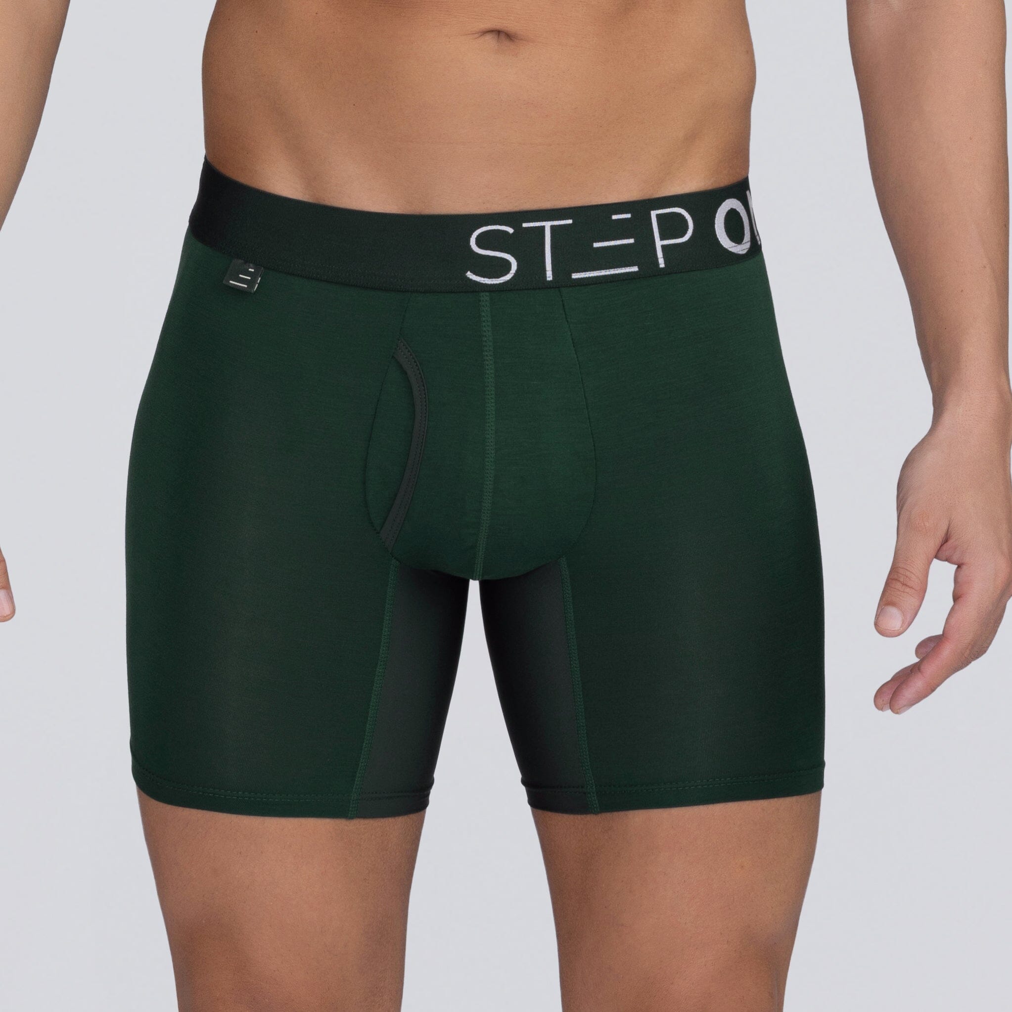 Boxer Brief Fly - Dark Green - Bamboo Underwear - Model:Ivan