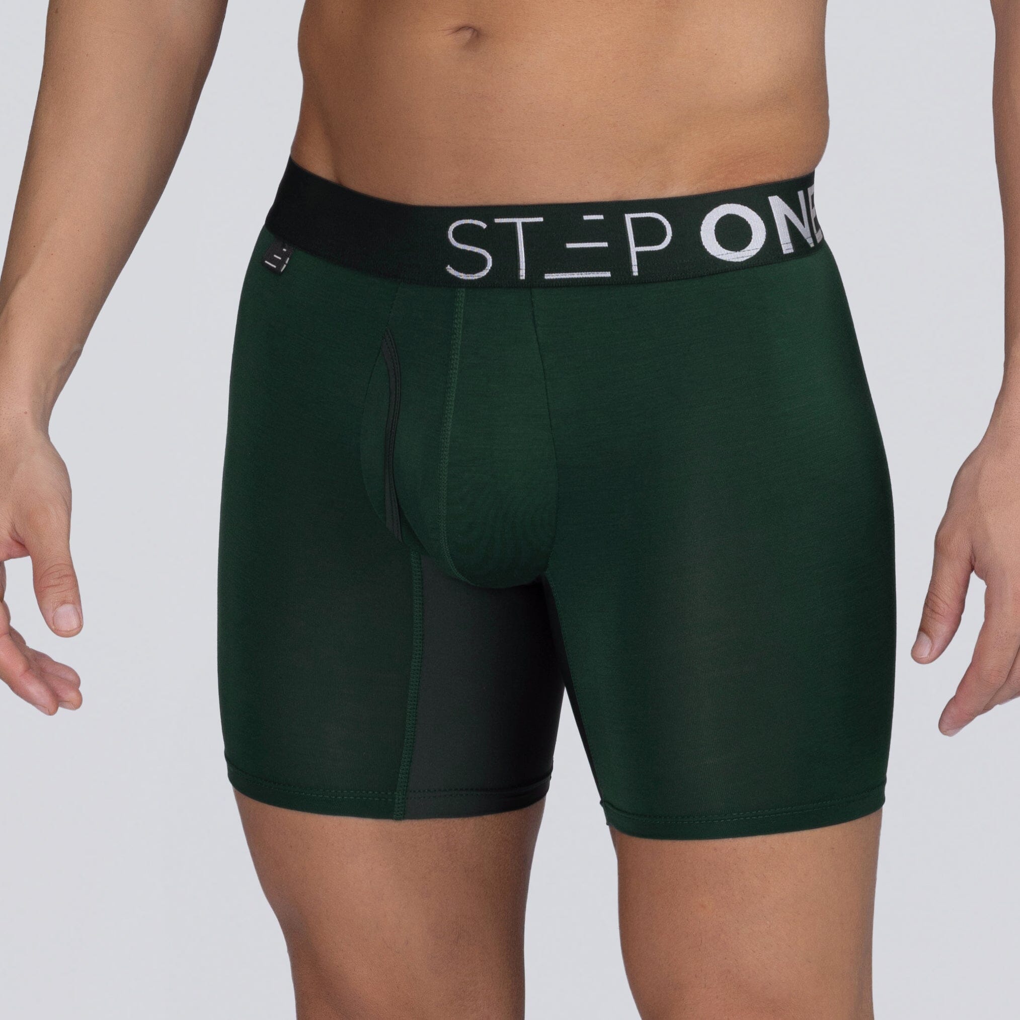 Boxer Brief Fly - Dark Green - Bamboo Underwear - Model:Ivan
