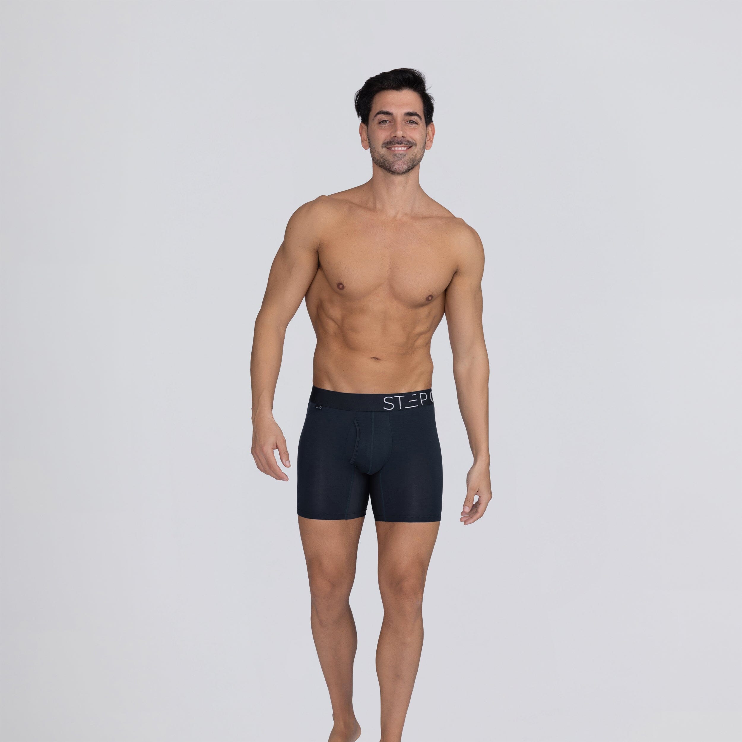 Boxer Brief Fly - Almost Black - Bamboo Underwear - Model:Ivan
