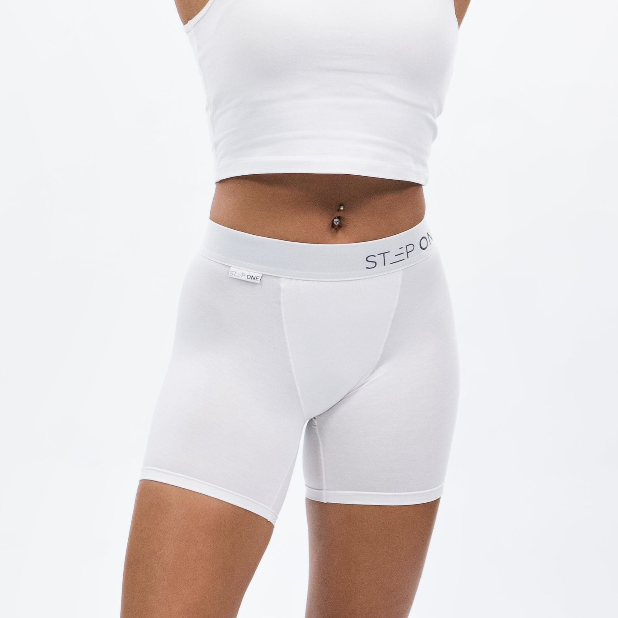 Women's Boxer Brief - White - Model - #size_Medium