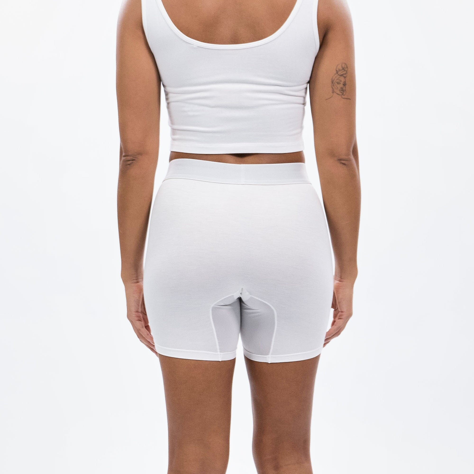 Women's Boxer Brief - White - Model - #size_Medium