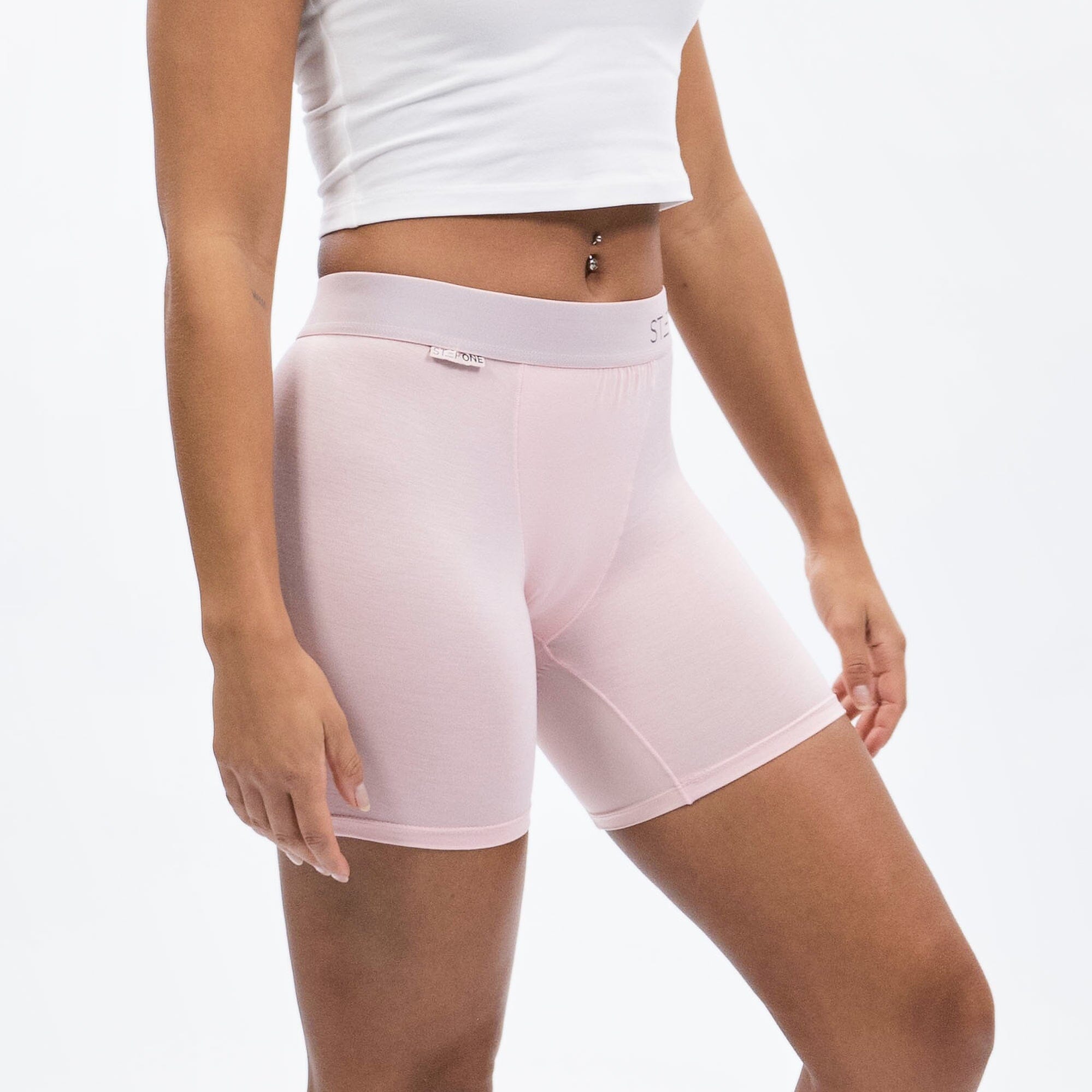 Women's Boxer Brief - Blush - Model - #size_Medium
