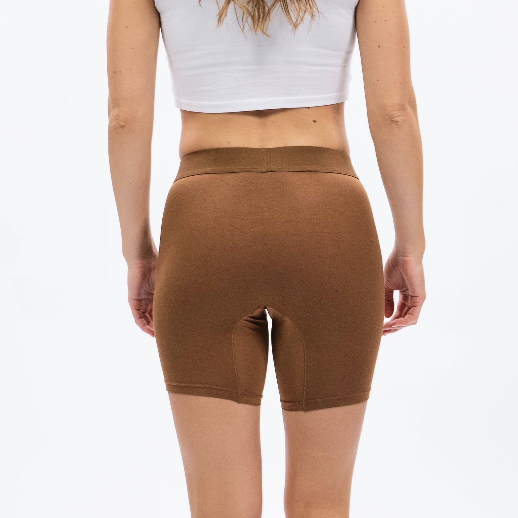 Women's Boxer Brief - Mahogany - Model - #size_Small