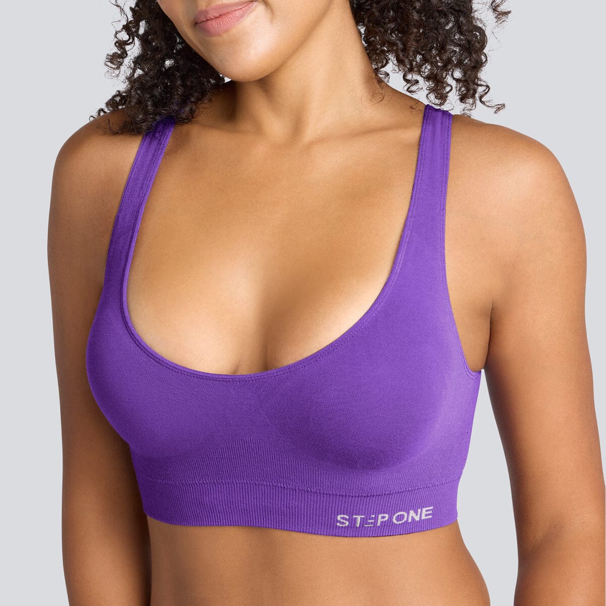 Women's SmoothFit Padded Bra - Purple Haze - Bamboo Underwear - Model:Yolanda