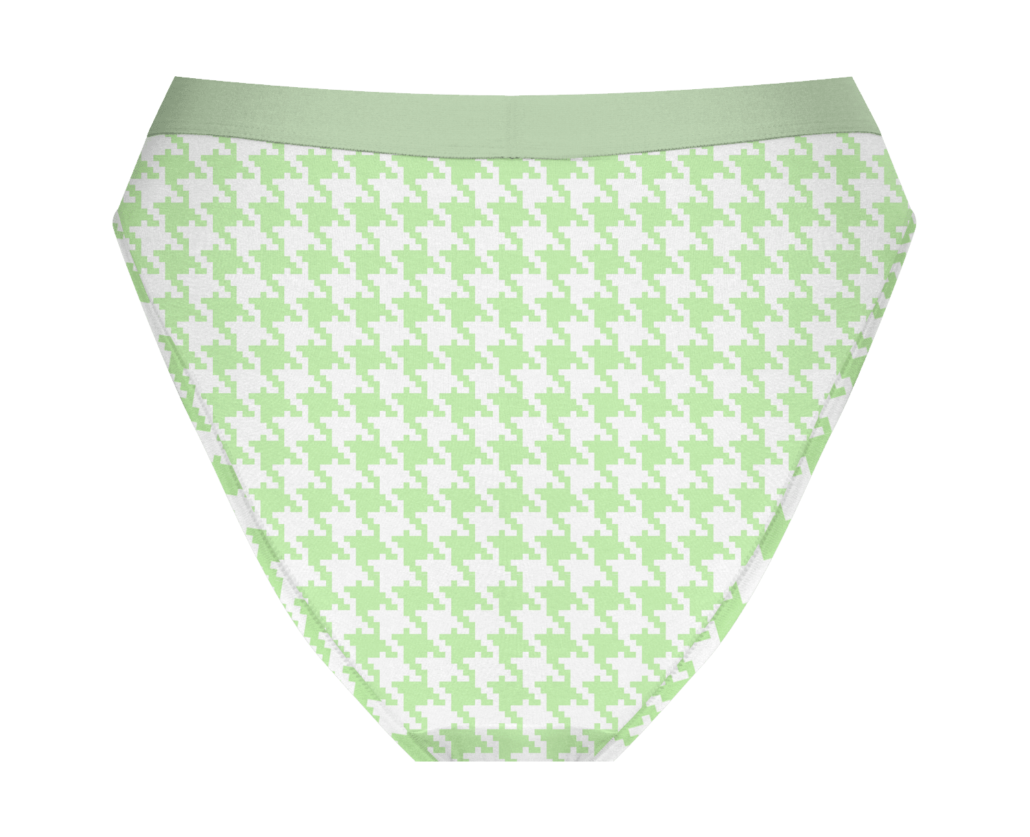 Women's Bikini Brief - Green Houndstooth