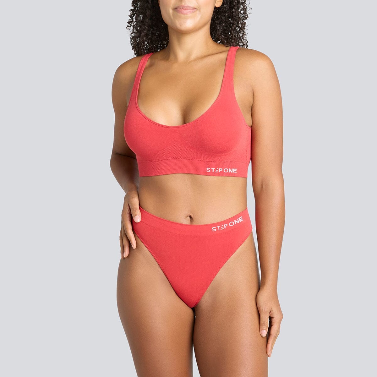 Women's SmoothFit Padded Bra - Rhubarb - Bamboo Underwear - Model:Yolanda