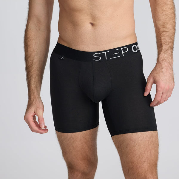 [EXP-A] Men's Bamboo Underwear Boxers in all black - Model:Skyler