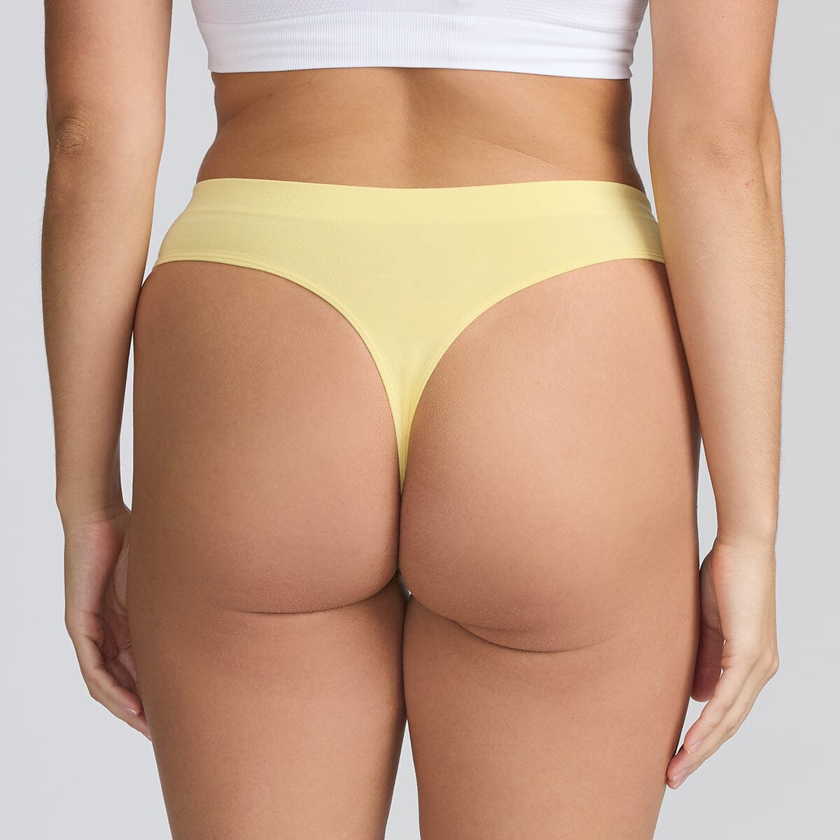 Yellow Thong Bamboo Underwear - Model:Marie