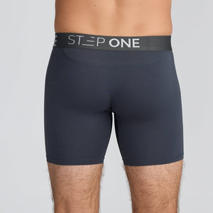 Dark Grey Men's Underwear with Fly at Step One - Model:Angus