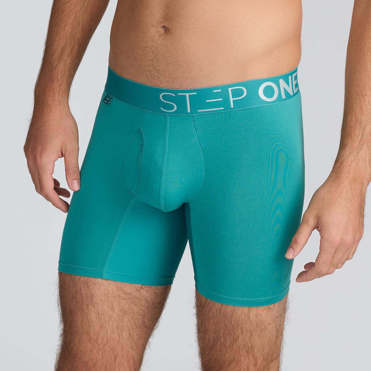 Boxer Brief Fly - Green-Blue Slate - Bamboo Underwear - Model:Angus