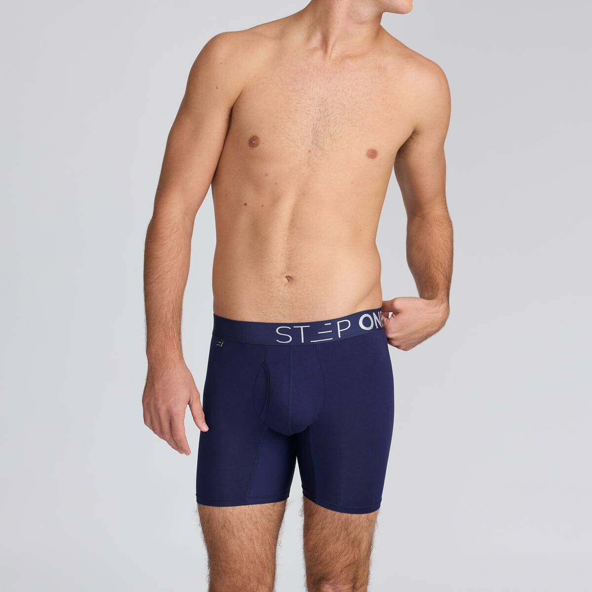 Boxer Brief Fly - Navy Peony - Bamboo Underwear - Model:Angus