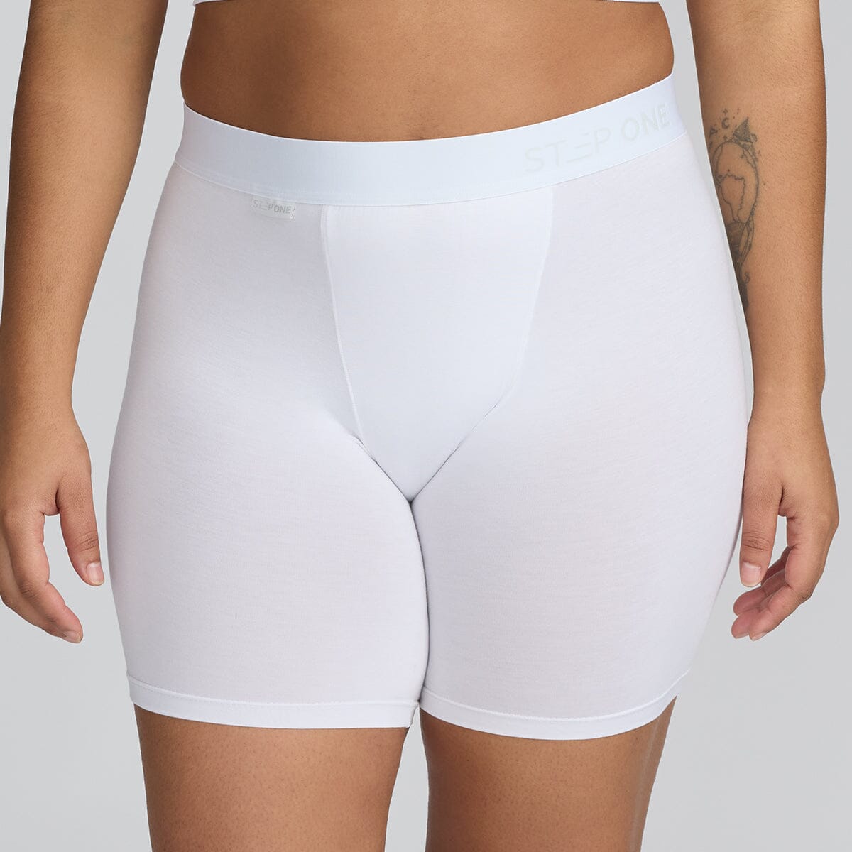 Women's Body Shorts - White - Bamboo Underwear