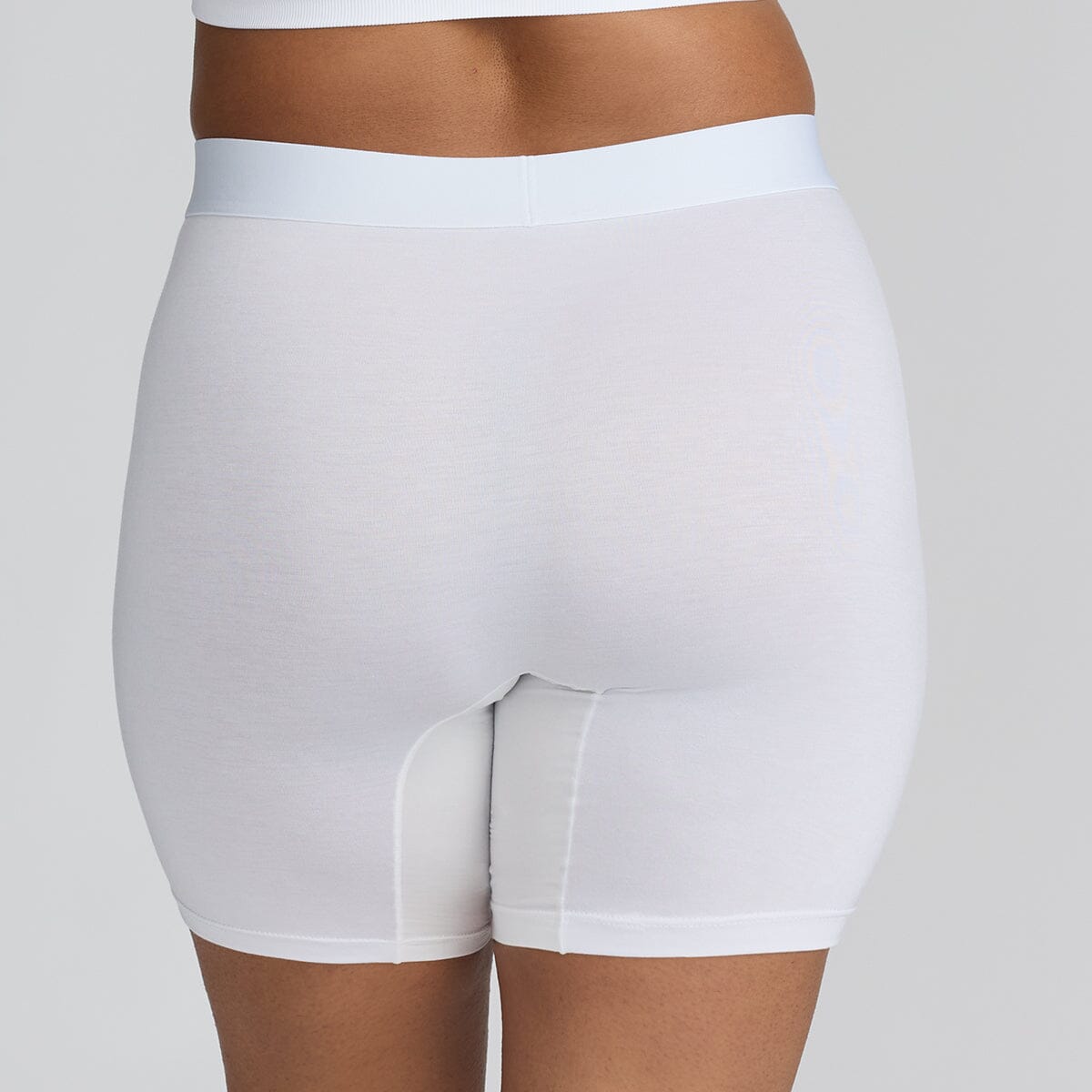 Women's Body Shorts - White - Bamboo Underwear