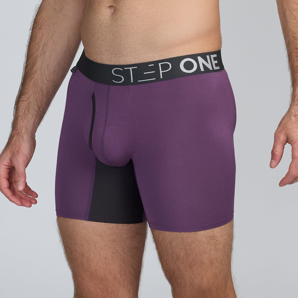 Purple Men's Underwear with Fly