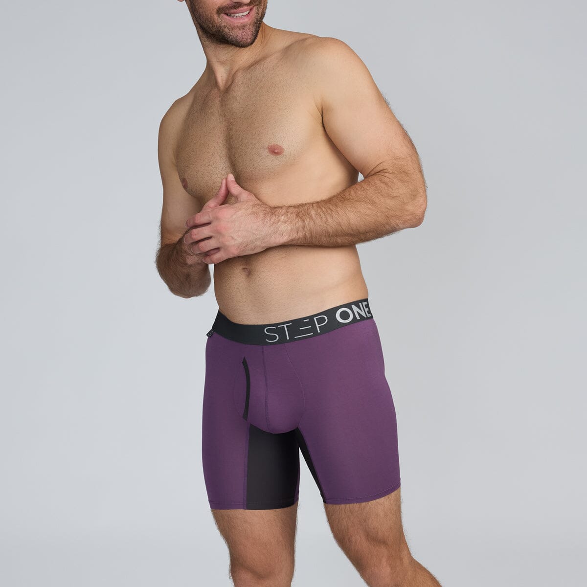 Purple Men's Underwear with Fly