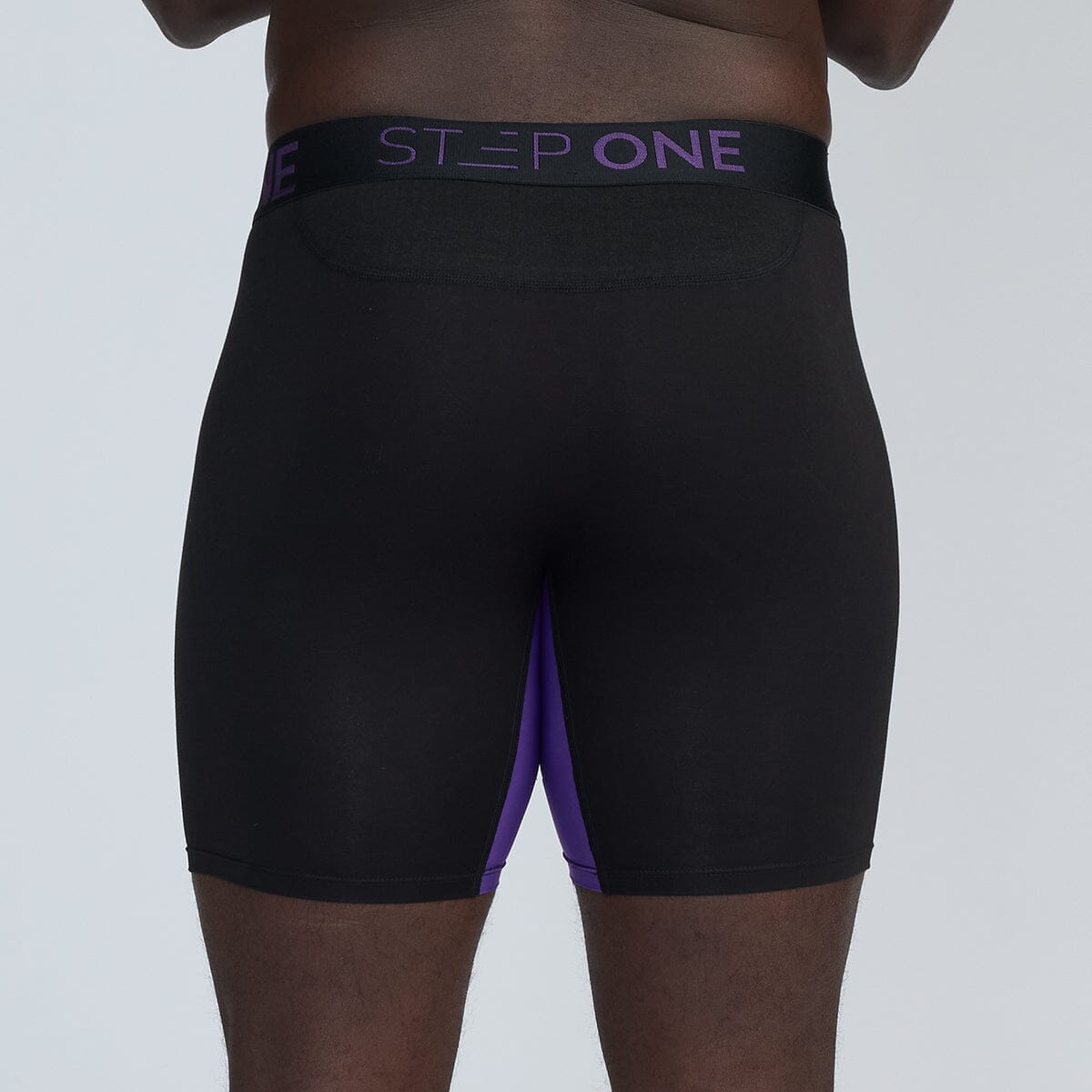 Boxer Brief - Black & Purple - Bamboo Underwear - Model:Baba