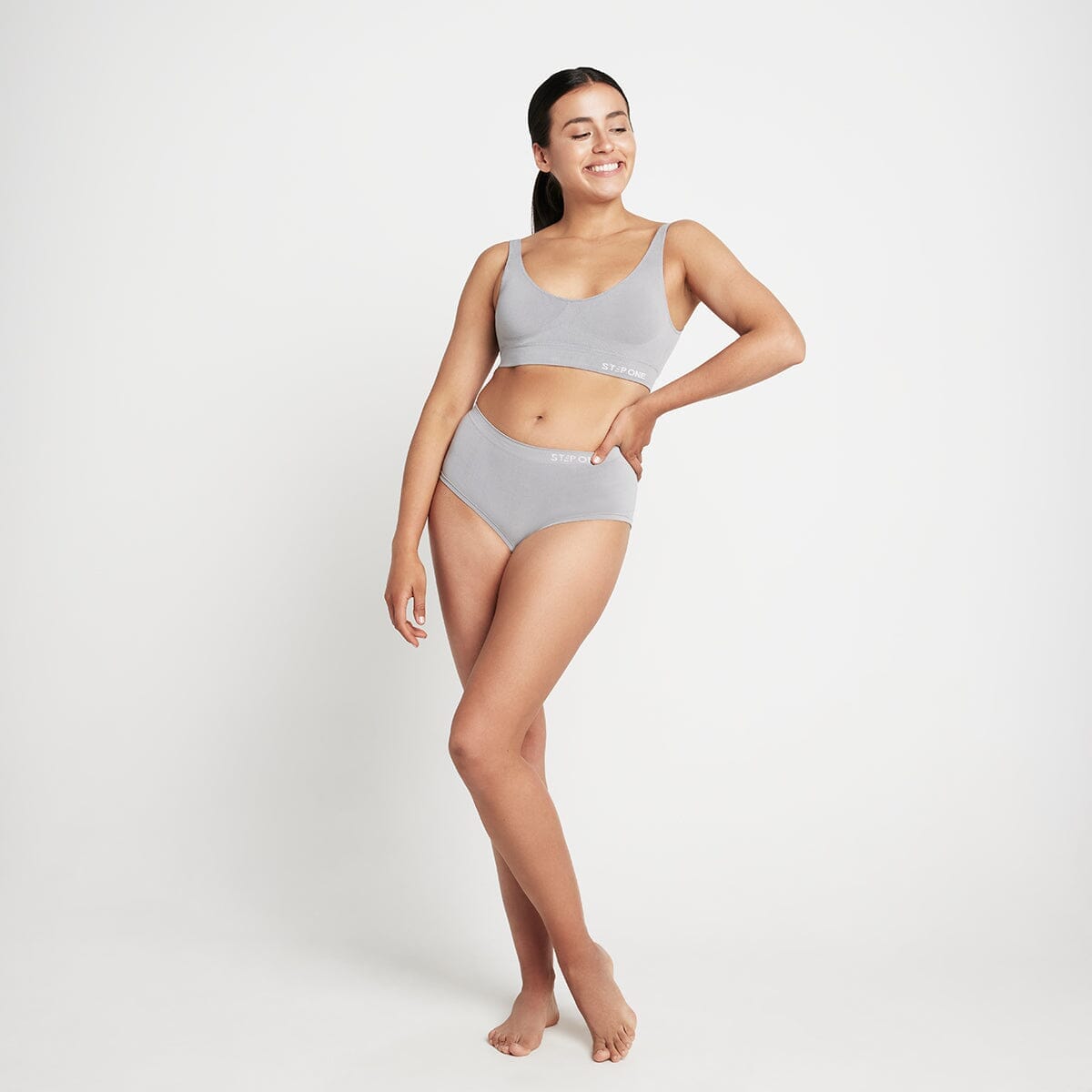 Women's SmoothFit Padded Bra - Grey - Bamboo Underwear