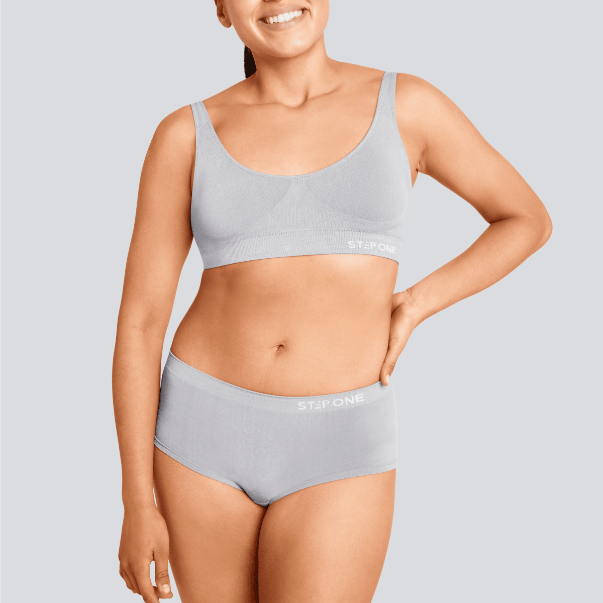 Women's SmoothFit Padded Bra - Grey - Bamboo Underwear