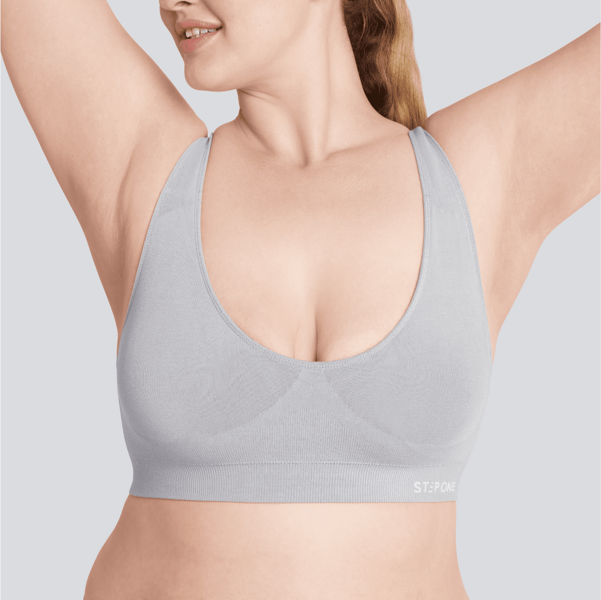 Women's SmoothFit Padded Bra - Grey - Bamboo Underwear