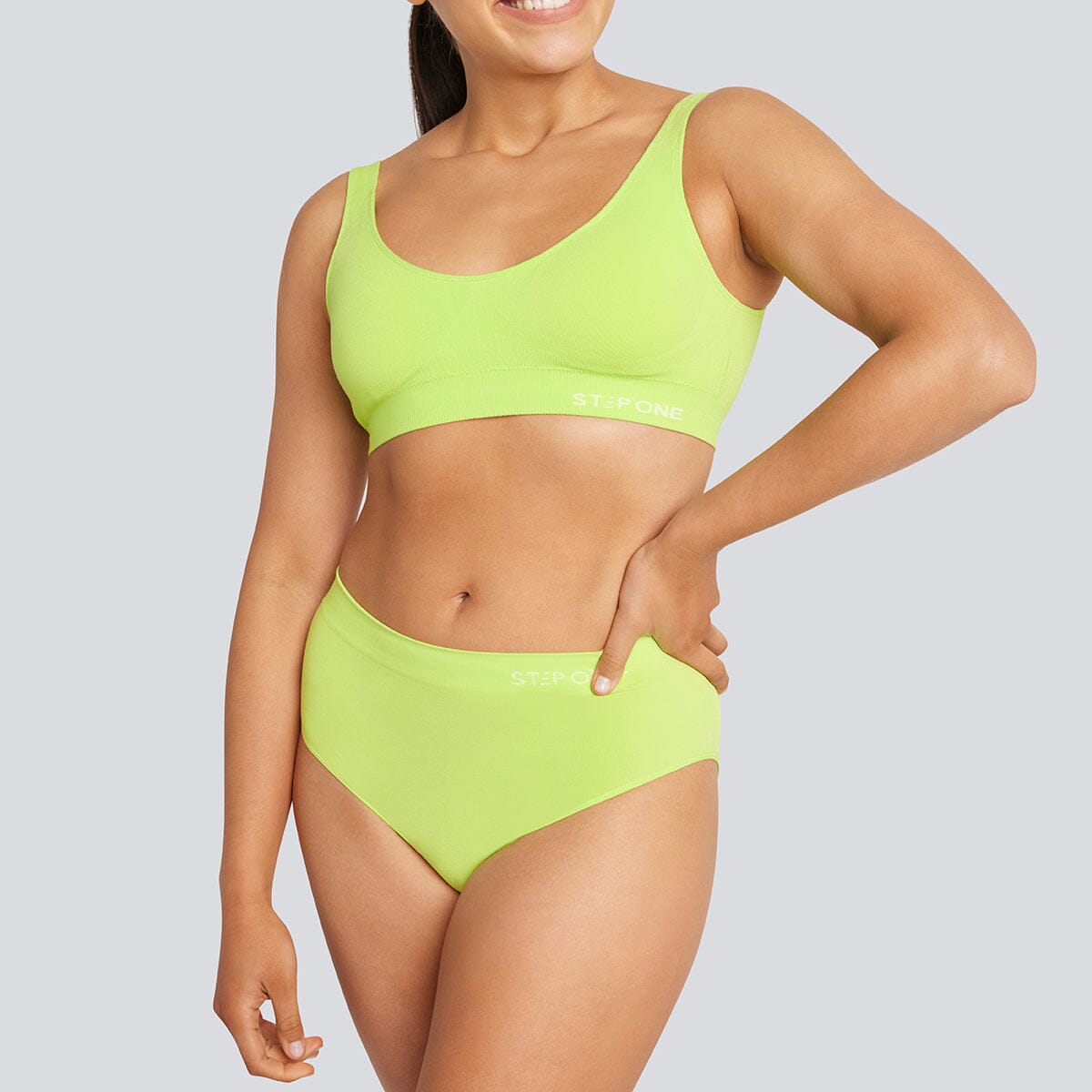 Women's SmoothFit Full Brief - Acid Lime - Bamboo Underwear - Model:Natalia