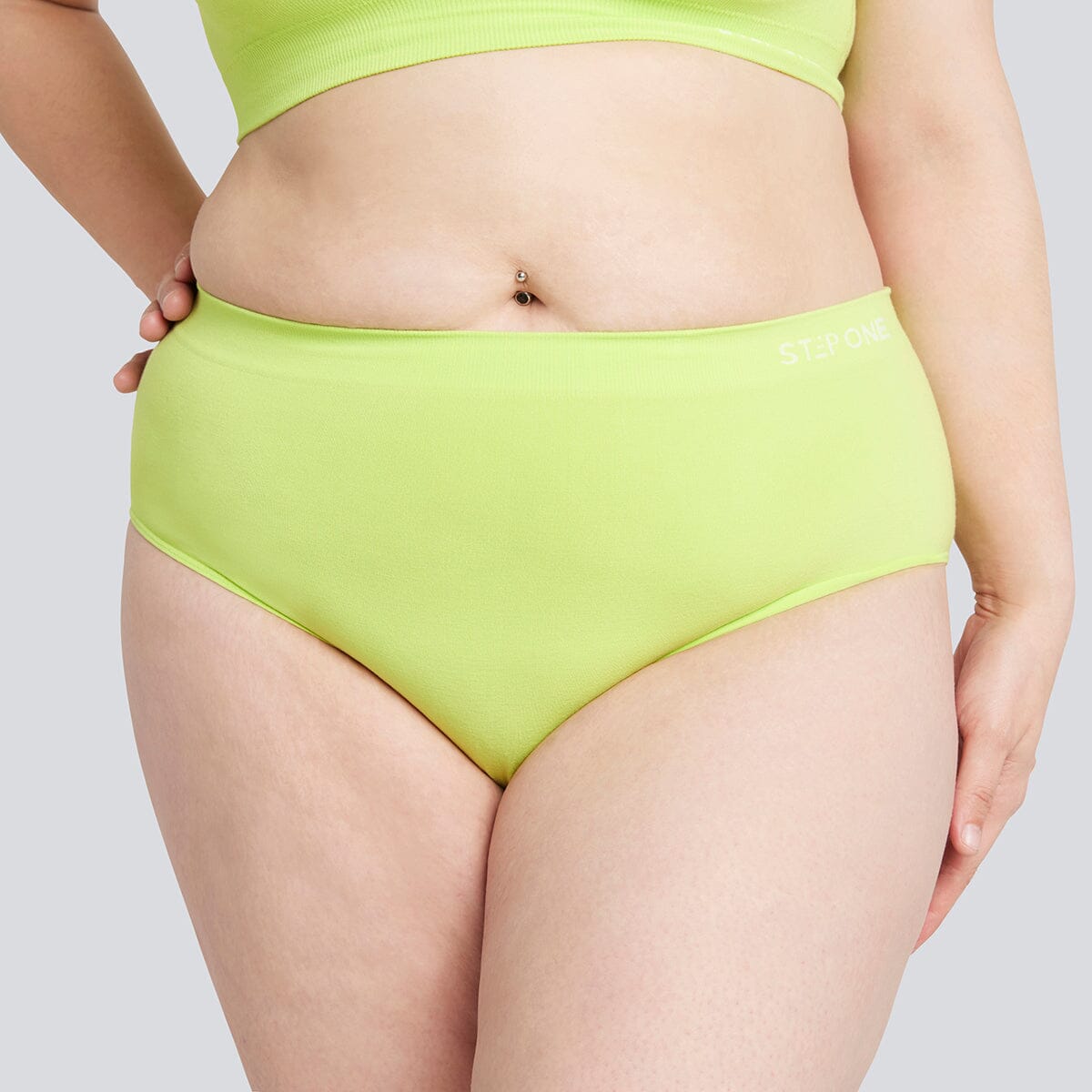 Women's SmoothFit Full Brief - Acid Lime - Bamboo Underwear - Model:Ashleigh A