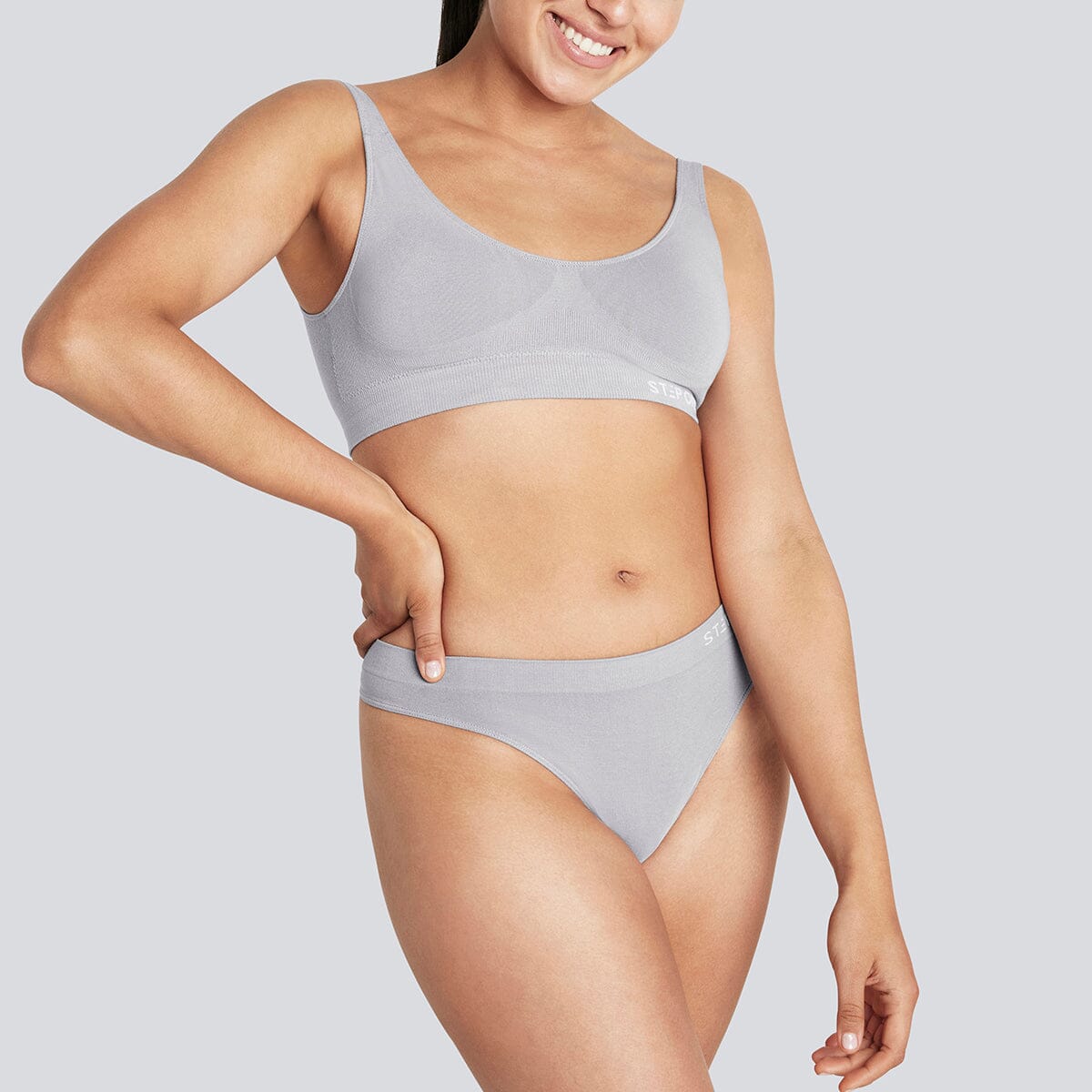 Women's SmoothFit Thong - Grey - Bamboo Underwear