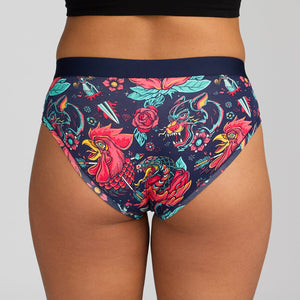 Women's Bikini Brief - Tattoo Parlours - Bamboo Underwear - Model:Alexandra