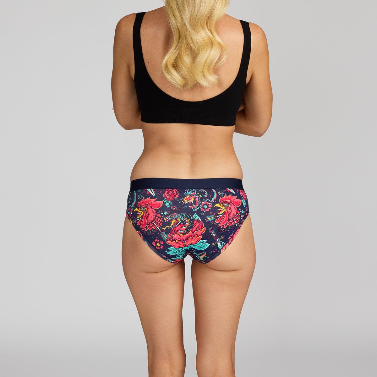 Women's Bikini Brief - Tattoo Parlours - Bamboo Underwear - Model:Ashley H