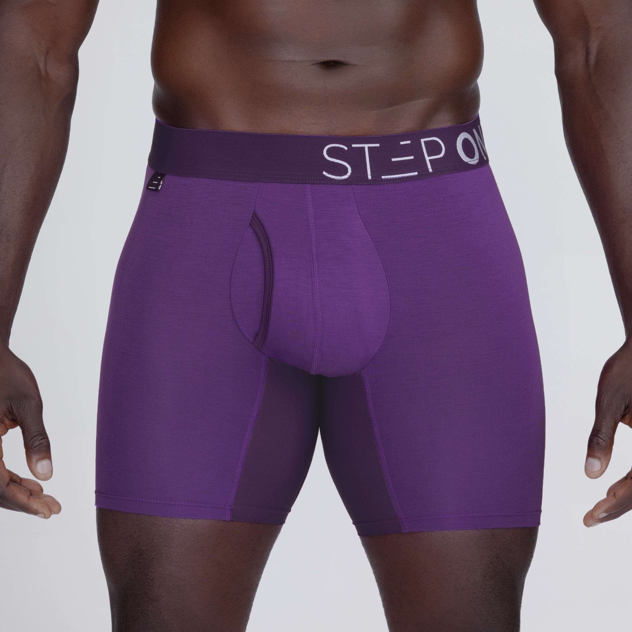 Boxer Brief Fly - Deep Purple - Bamboo Underwear - Model:Baba