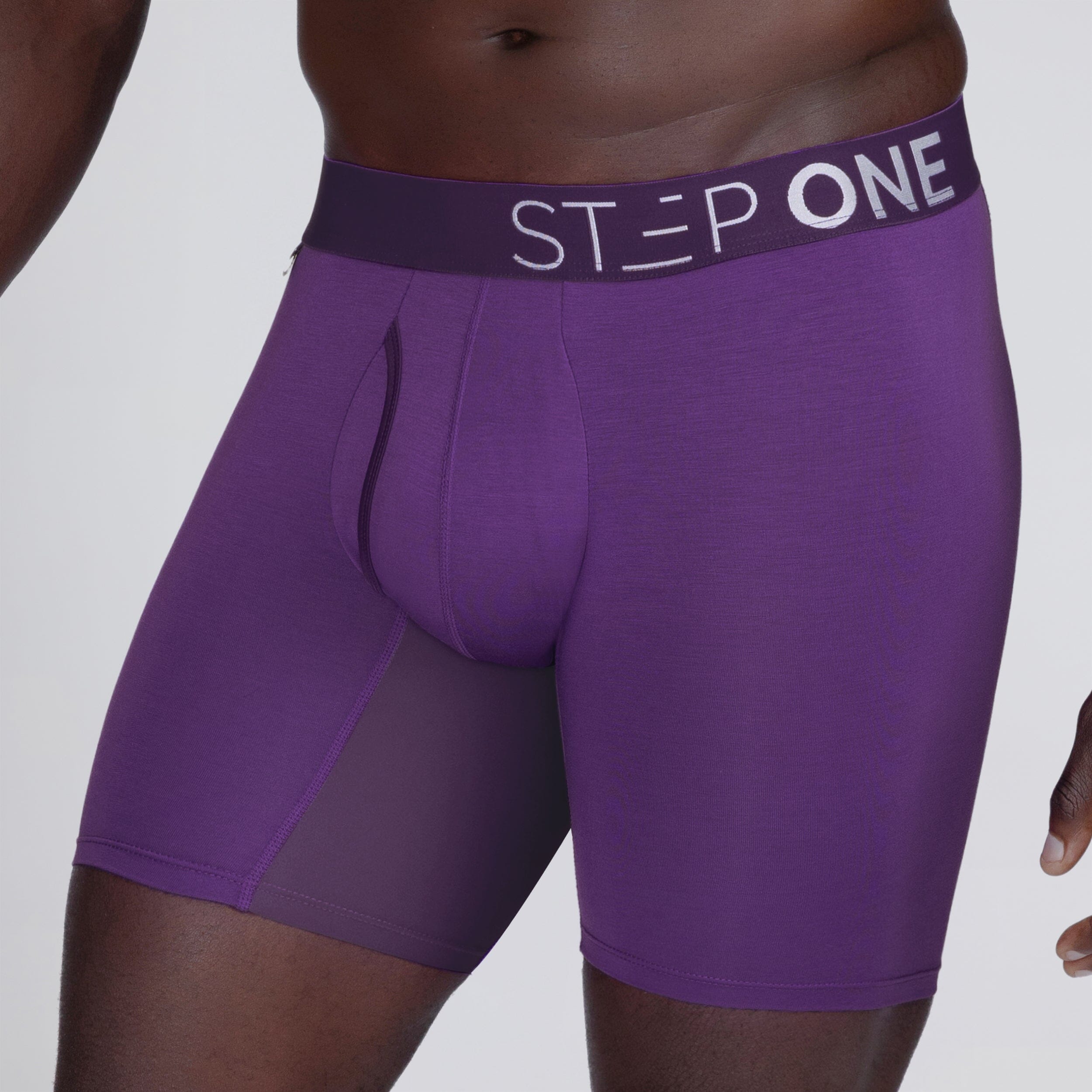Boxer Brief Fly - Deep Purple - Bamboo Underwear - Model:Baba