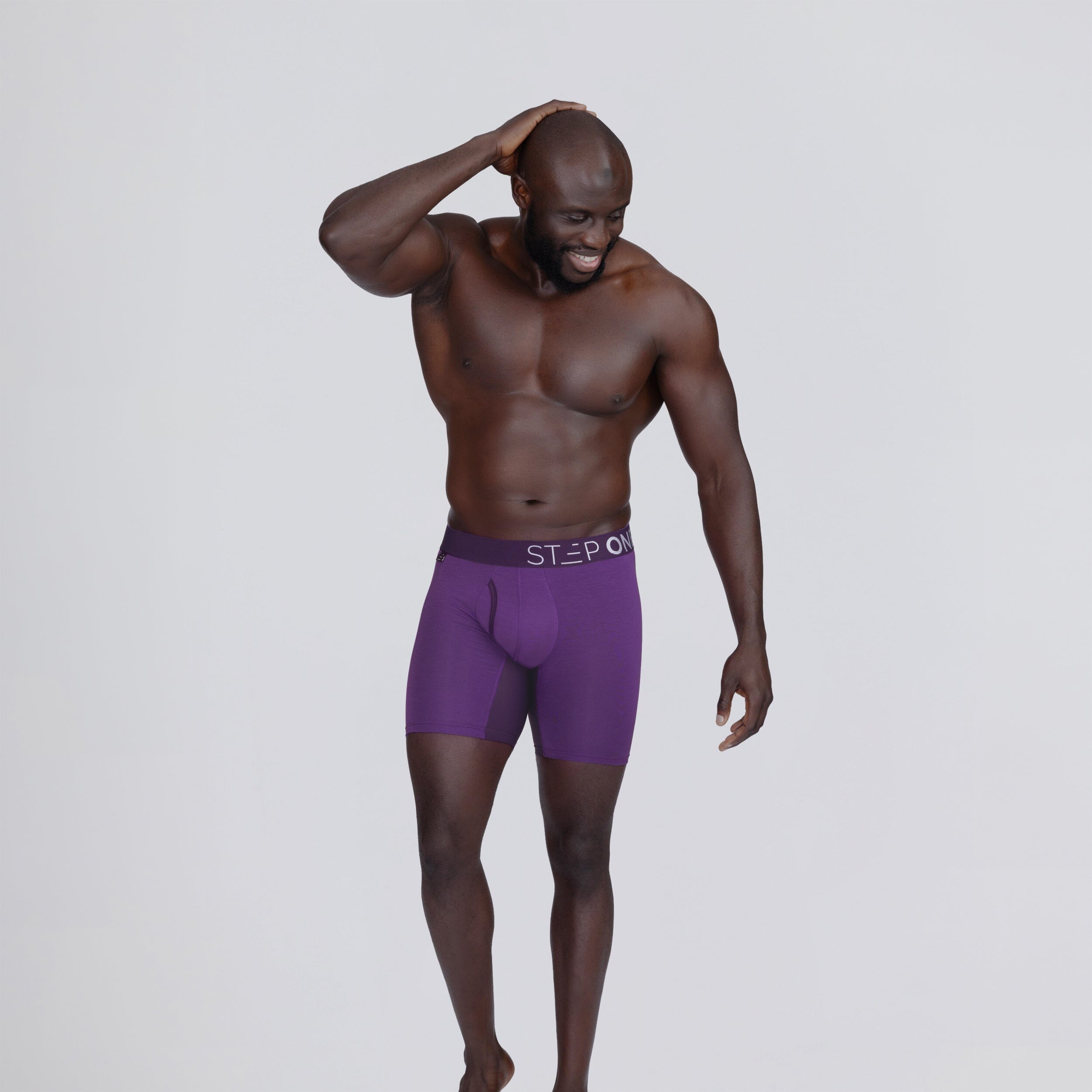 Boxer Brief Fly - Deep Purple - Bamboo Underwear - Model:Baba