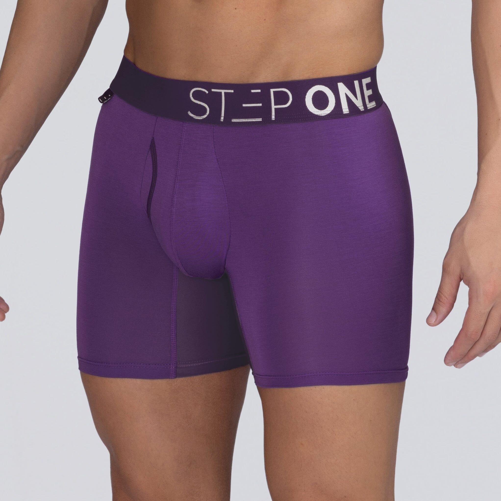 Boxer Brief Fly - Deep Purple - Bamboo Underwear - Model:Ivan