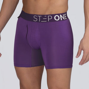 Boxer Brief Fly - Deep Purple - Bamboo Underwear - Model:Ivan