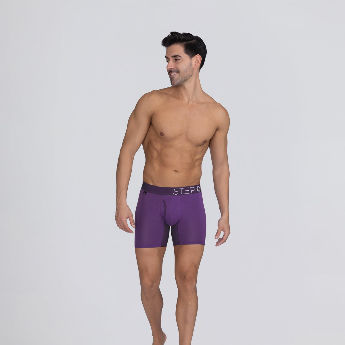 Boxer Brief Fly - Deep Purple - Bamboo Underwear - Model:Ivan