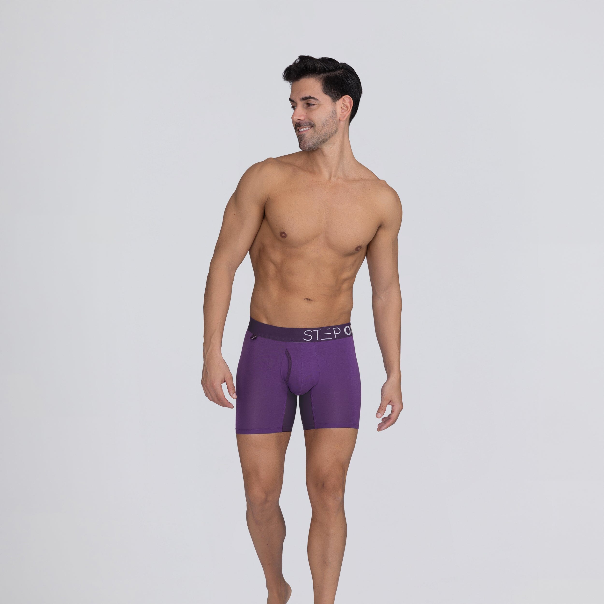 Boxer Brief Fly - Deep Purple - Bamboo Underwear - Model:Ivan