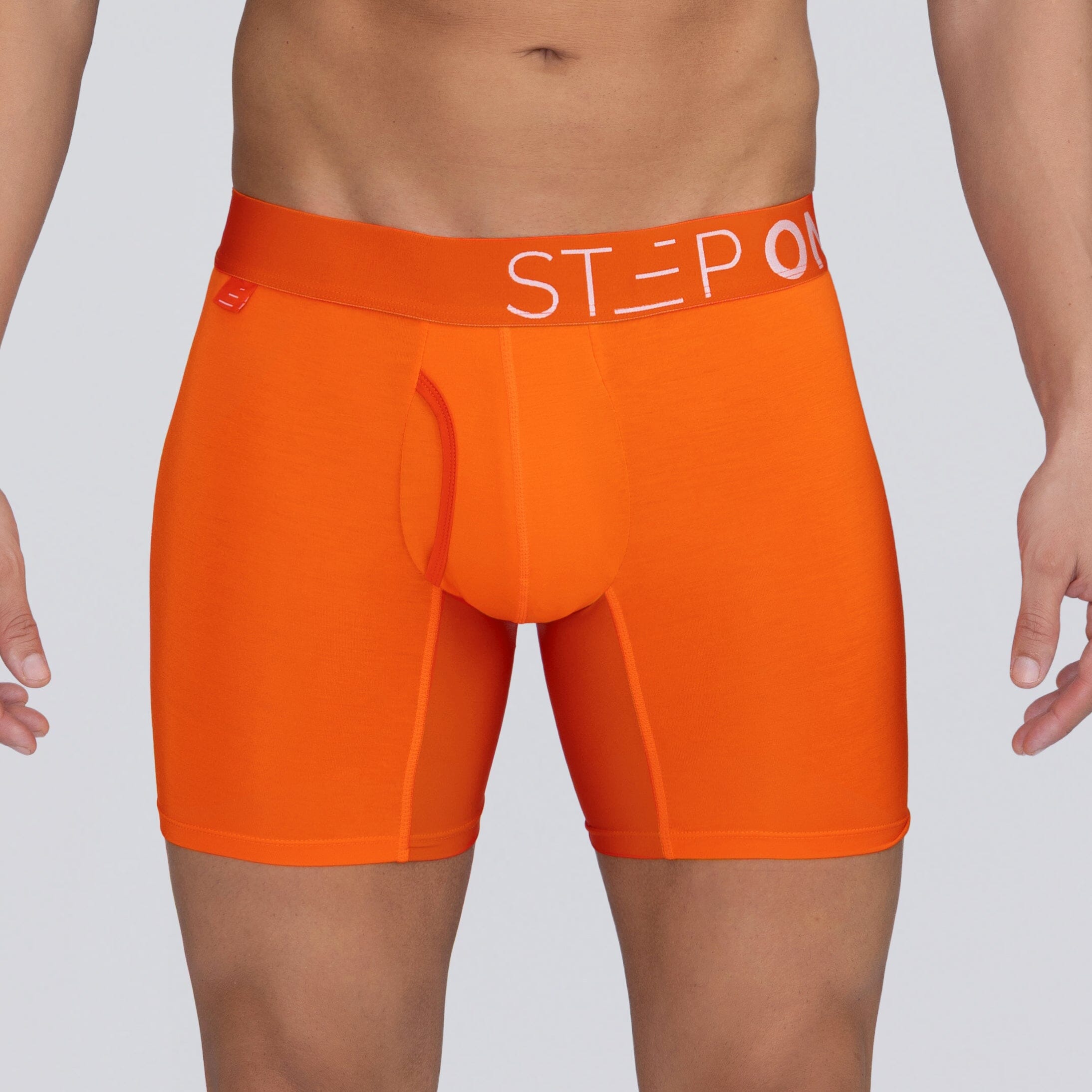 Boxer Brief Fly - Vibrant Orange - Bamboo Underwear - Model:Ivan