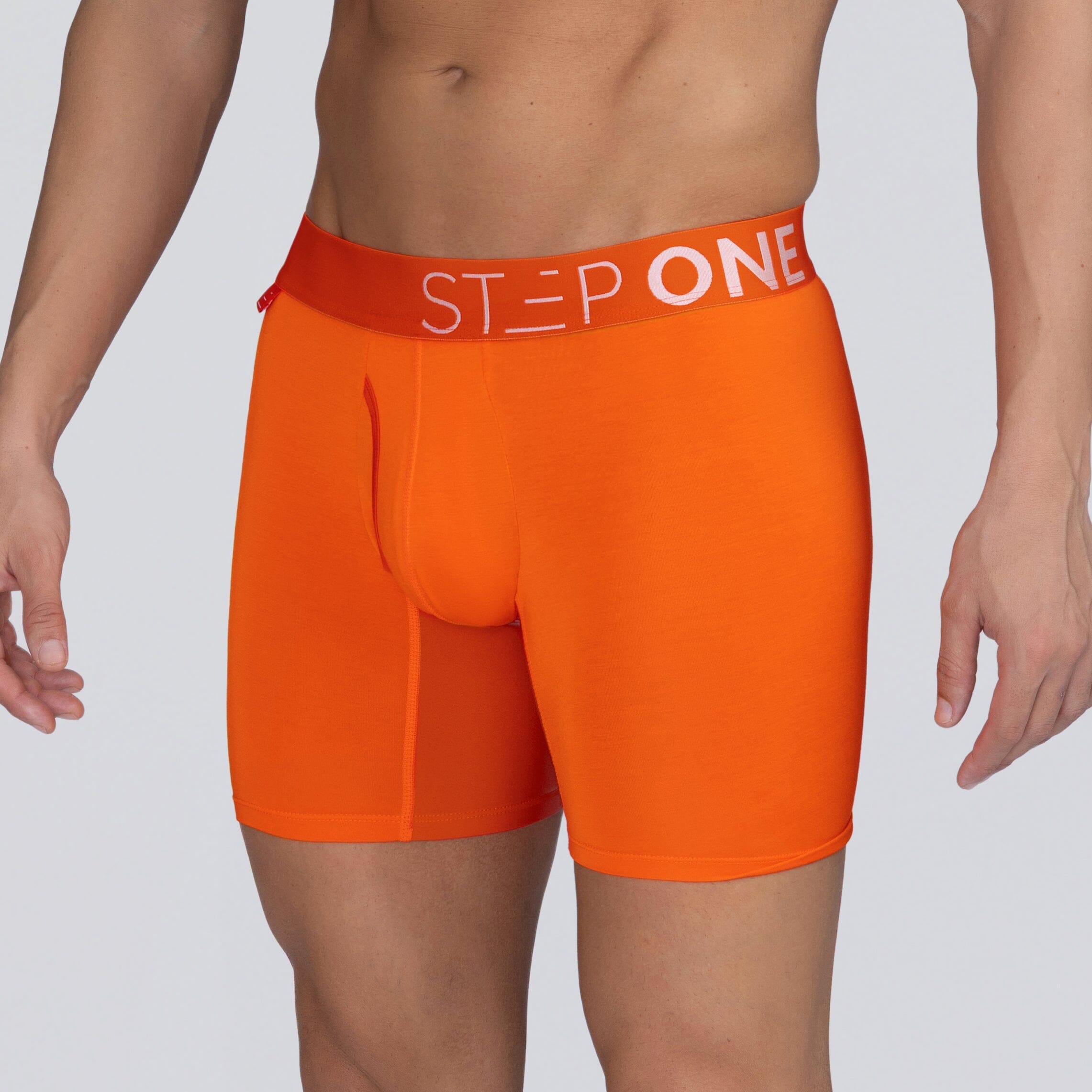 Boxer Brief Fly - Vibrant Orange - Bamboo Underwear - Model:Ivan