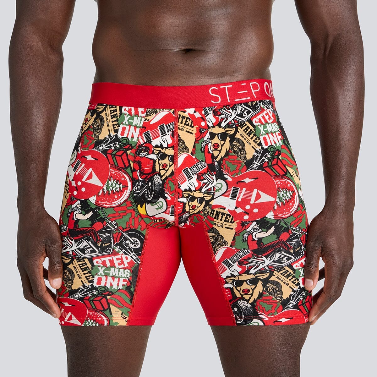 Boxer Brief - Christmas Biker - Bamboo Underwear - Model:Baba