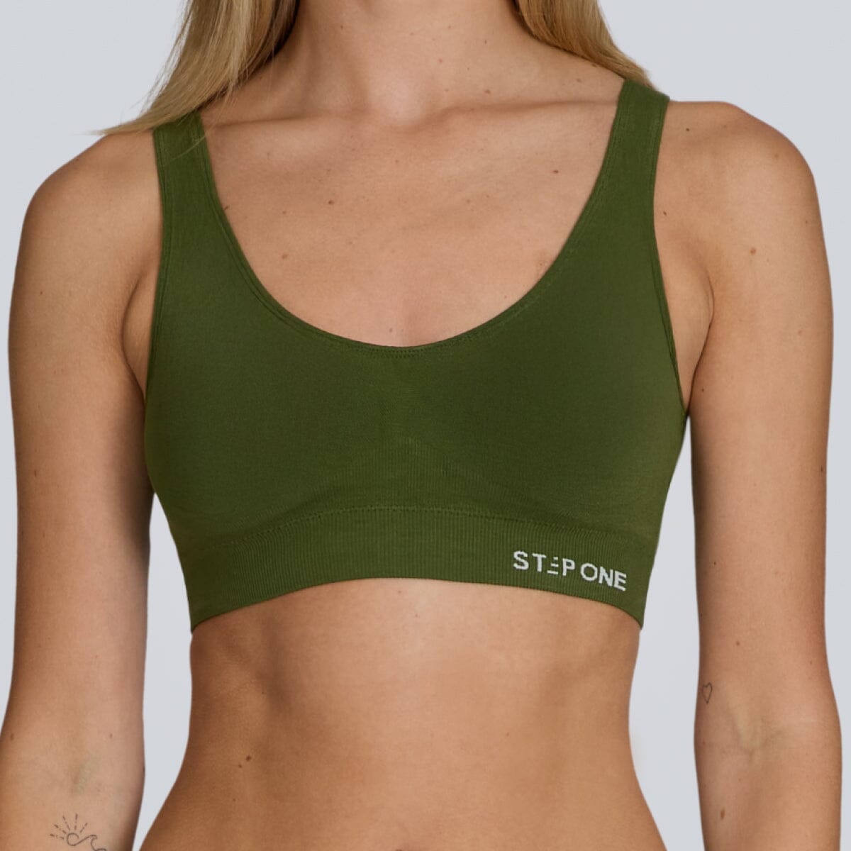 Women's SmoothFit Padded Bra - Olive Green - Bamboo Underwear