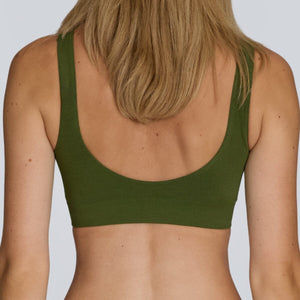 Women's SmoothFit Padded Bra - Olive Green - Bamboo Underwear