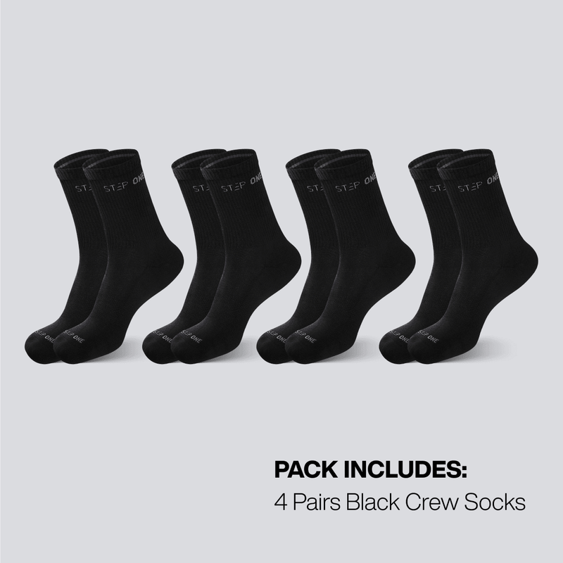 Crew Sock 4 Pack - Black