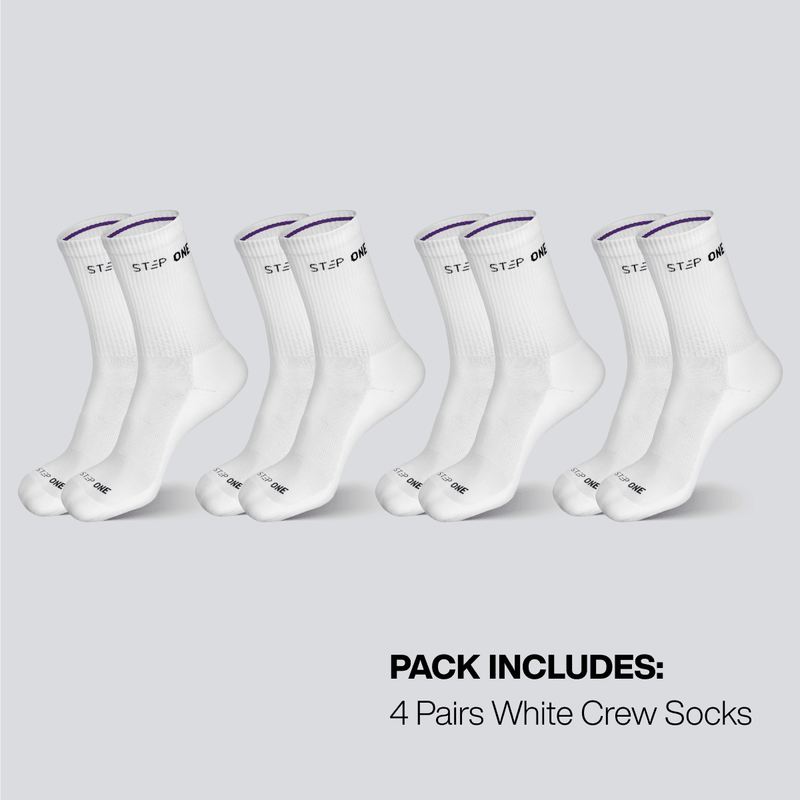 Crew Sock 4 Pack - White
