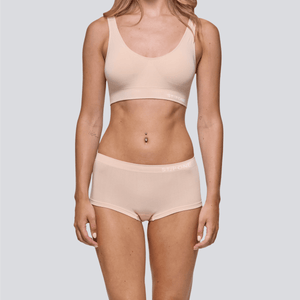 Women's SmoothFit Boyleg - Light Beige - Bamboo Underwear - Model:Emily